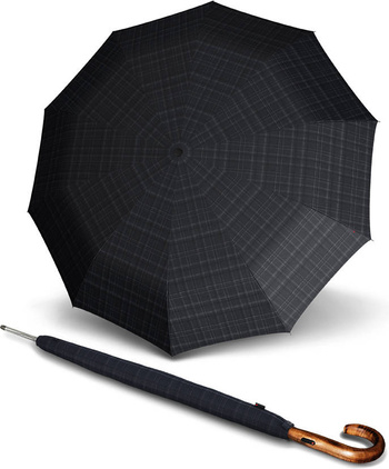 Dlouhý automatický deštník Knirps S.770 - Prints Check Černý